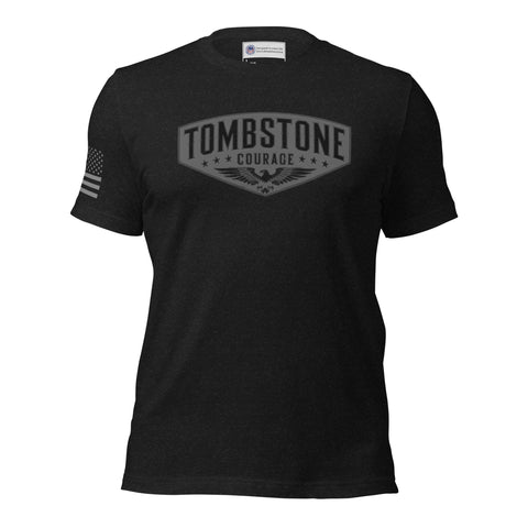 Tombstone Courage Black Logo T